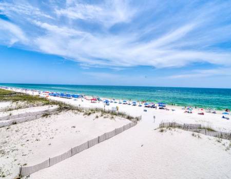 Beach view from Gulf Village condos